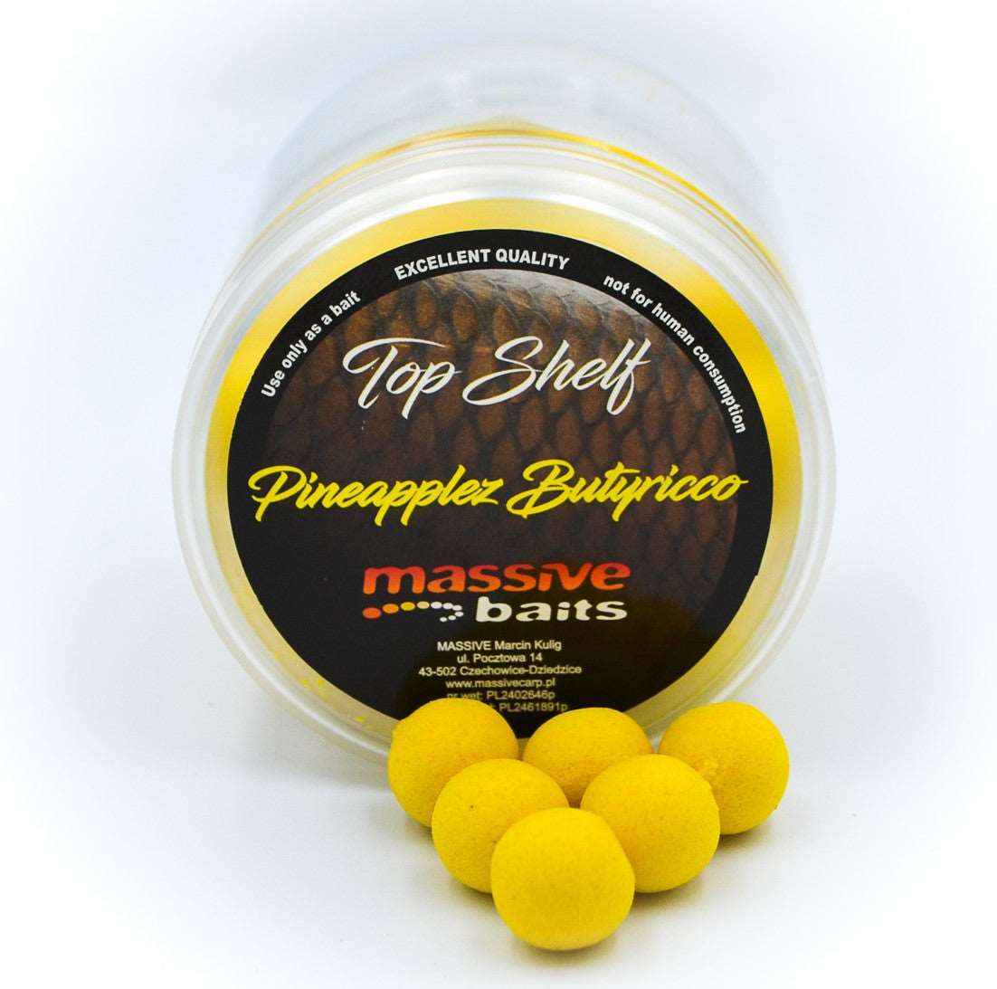 Massive Baits Pineapplez Butyricco Peldošās Boilas 14mm