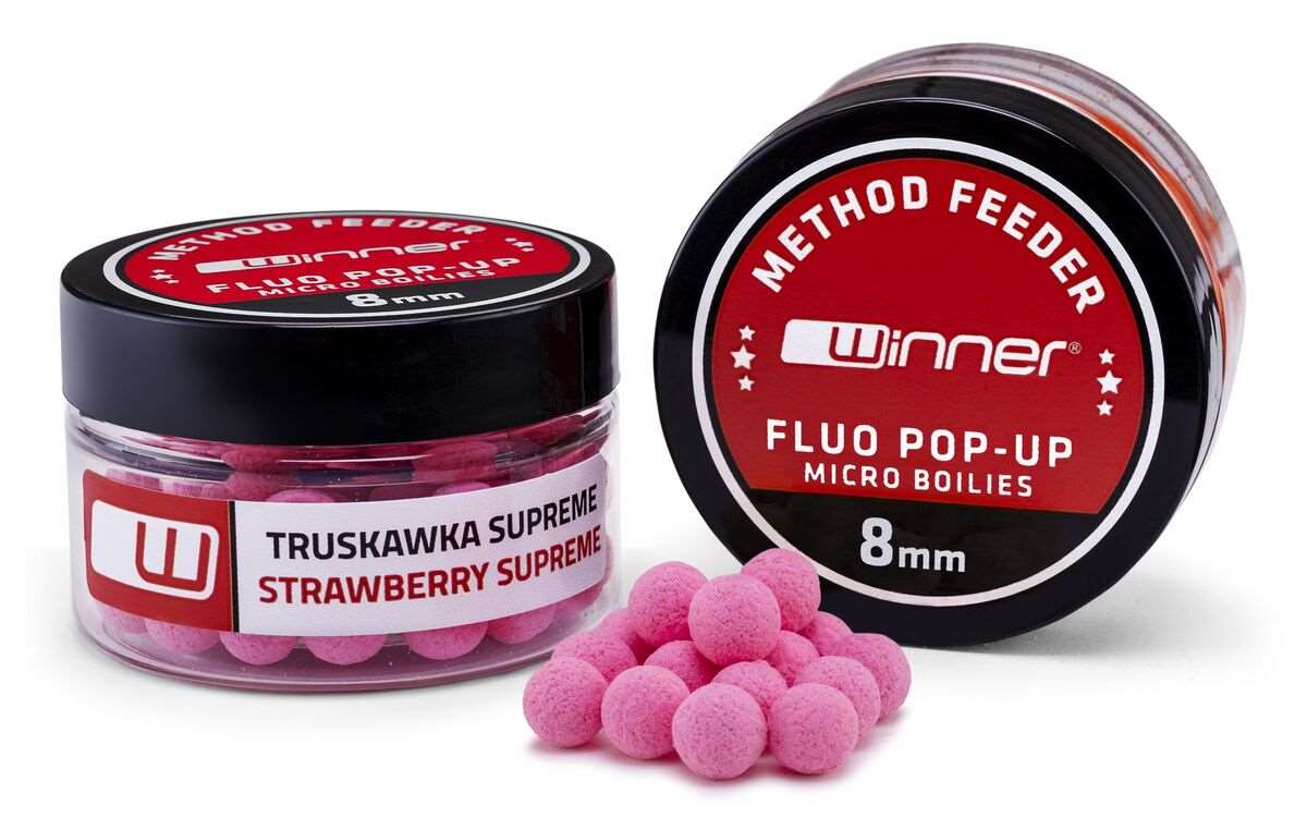 Tandem Baits Fluo Strawberry Supreme Peldošās Boilas 8mm