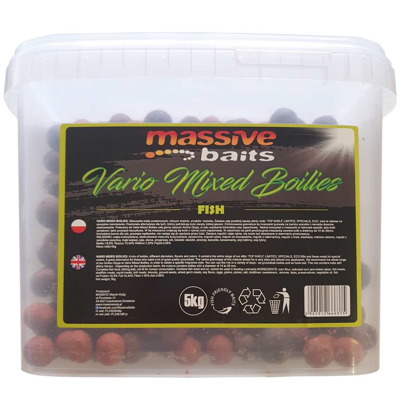 Massive Baits Vario Mix Boilas Fish 5kg