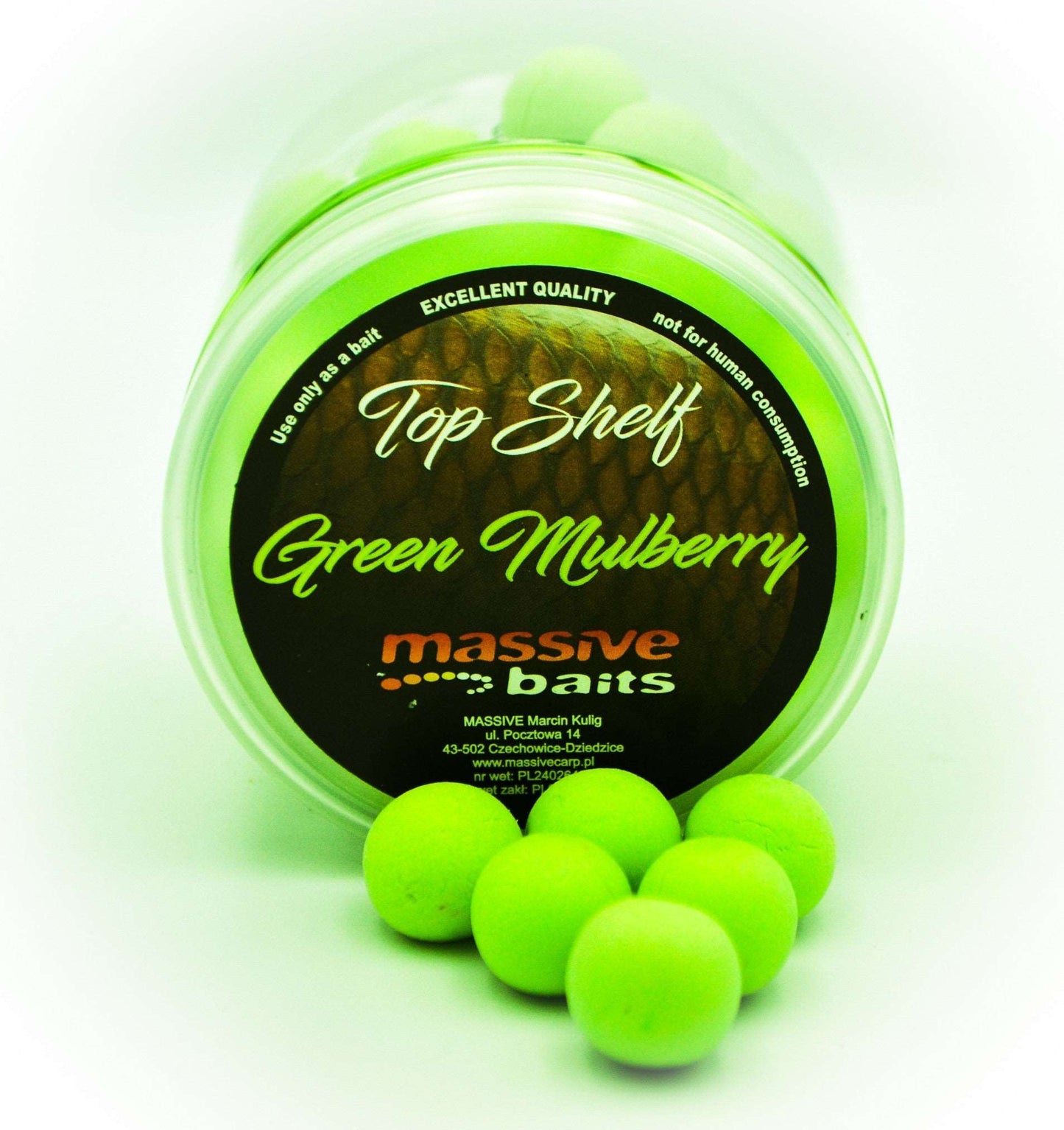 Massive Baits Green Mulberry Peldošās Boilas 14mm